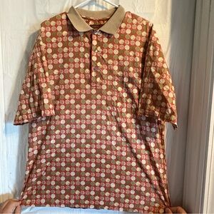 Tori Richard Mens L Button Front Camp Shirt Multicolor Circles Print USA Made‎